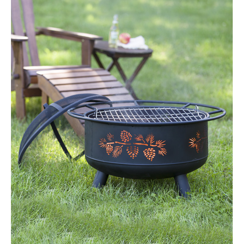 Plow & Hearth Pine Cone Steel Wood Burning Fire Pit & Reviews Wayfair